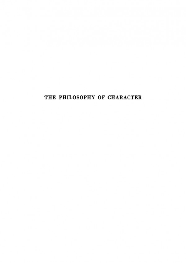 The Philosophy Of Character Edgar Pierce