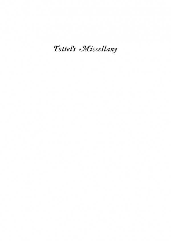 Tottels Miscellany 15571587 Volume Ii 1966 Revised Edition Revised Hyder Edward Rollins Editor