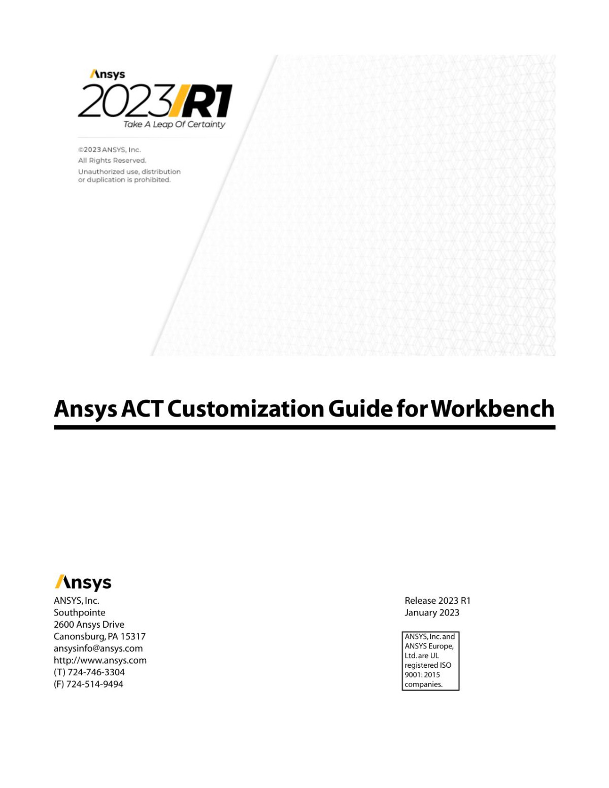 Act Customization Guide For Workbench Ansys Inc