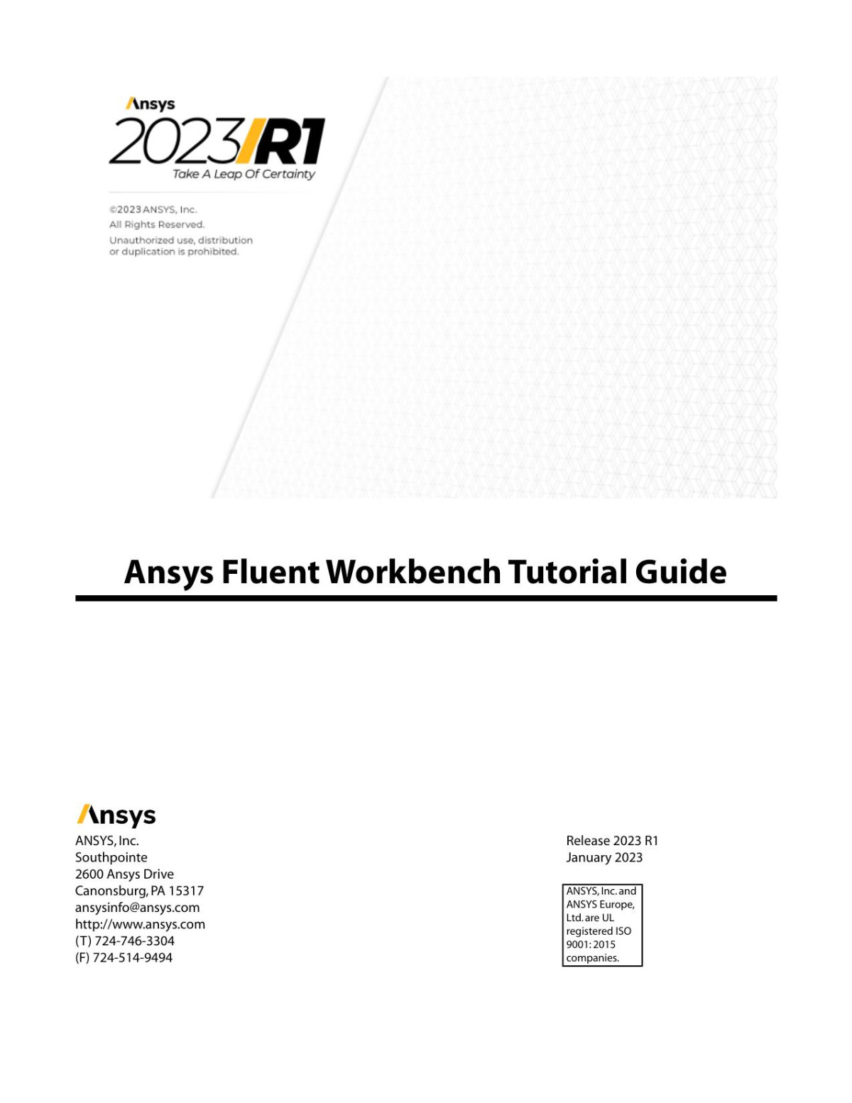 Fluent Workbench Tutorials Ansys Inc