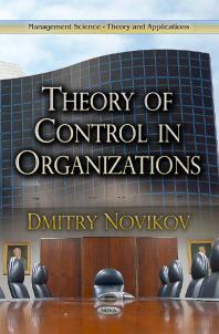 Theory Of Control In Organizations 1st Edition Dmitry Novikov