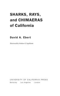 Sharks Rays And Chimaeras Of California 1st Edition David A Ebert Mathew D Squillante