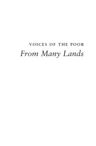 Voices Of The Poor From Many Lands 1st Edition Deepa Narayan Patti L Petesch