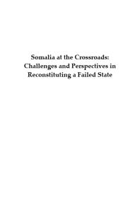 Somalia At The Crossroads Challenges And Perspectives In Reconstituting A Failed State Abdulahi Osman Issaka Souare