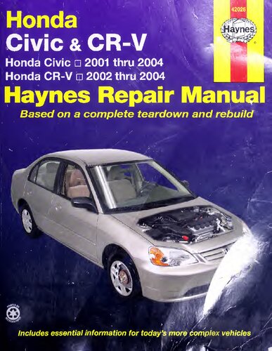 Haynes Honda Civic Crvv Automotive Repair Manual Robert Maddox John Harold Haynes