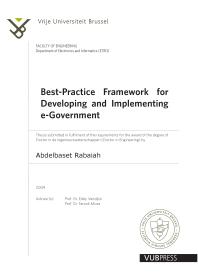 Bestpractice Framework For Developing And Implementing Egovernment 1st Edition Abdelbaset Rabaiah