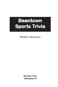 Beantown Sports Trivia The All Boston Sports Challenge 1st Edition Matthew Silverman