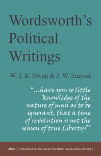 Wordsworths Political Writings William Wordsworth Wjb Owen Jw Smyser