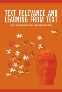 Text Relevance And Learning From Text 1st Edition Matthew T Mccrudden Joseph P Magliano Gregory Schraw