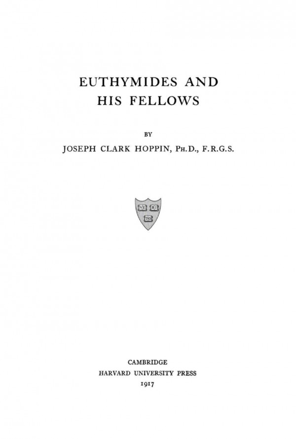 Euthymides And His Fellows Joseph Clark Hoppin