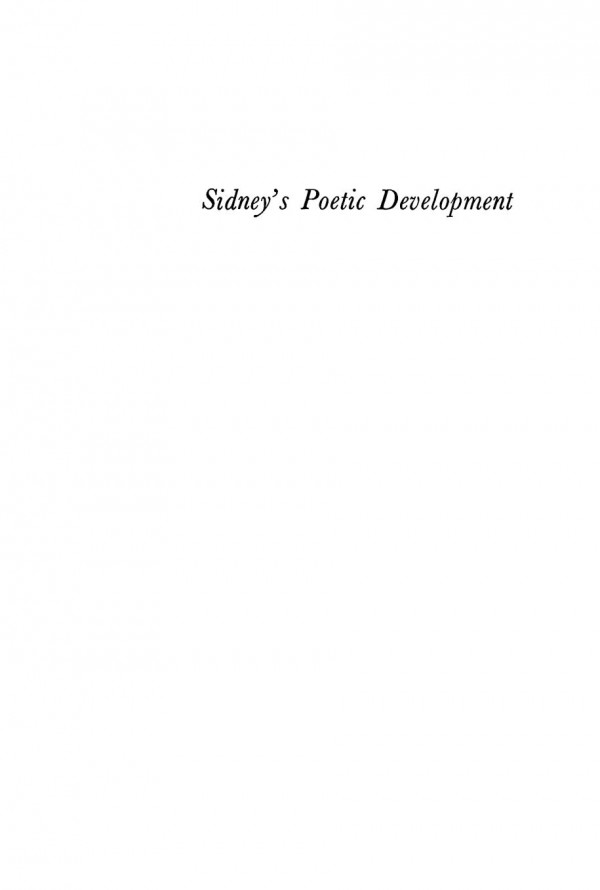 Sidneys Poetic Development Neil L Rudenstine