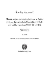 Sowing The Seed Appendices 1st Edition Welmoed Out