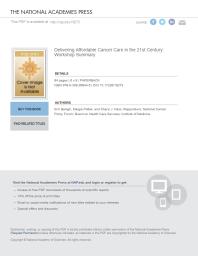 Delivering Affordable Cancer Care In The 21st Century Workshop Summary 1st Edition Institute Of Medicine Board On Health Care Services National Cancer Policy Forum Sharyl J Nass Margie Patlak Erin Balogh