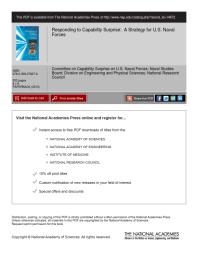 Responding To Capability Surprise A Strategy For U S Naval Forces 1st Edition National Research Council Division On Engineering And Physical Sciences Naval Studies Board Committee On Capability Surprise On Us Naval Forces