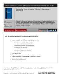 Building The Illinois Innovation Economy Summary Of A Symposium 1st Edition National Research Council Policy And Global Affairs And Economic Policy Technology Board On Science Committee On Competing In The 21st Century Best Practice In State And Regional Innovation Initiatives Charles W Wessner