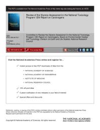 Review Of The Styrene Assessment In The National Toxicology Program 12th Report On Carcinogens 1st Edition National Research Council Division On Earth And Life Studies Board On Environmental Studies And Toxicology Committee To Review The Styrene Assessment In The National Toxicology Program 12th Report On Carcinogens