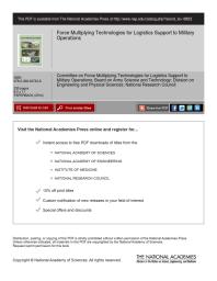 Force Multiplying Technologies For Logistics Support To Military Operations 1st Edition National Research Council Division On Engineering And Physical Sciences Board On Army Science And Technology Committee On Force Multiplying Technologies For Logistics Support To Military Operations