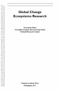 Global Change Ecosystems Research 1st Edition National Research Council Oversight Group For The Ecosystems Panel Ecosystems Panel