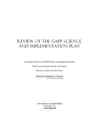 Review Of The Gapp Science And Implementation Plan 1st Edition National Research Council Division On Earth And Life Studies Board On Atmospheric Sciences And Climate Committee To Review The Gapp Science And Implementation Plan