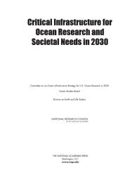 Critical Infrastructure For Ocean Research And Societal Needs In 2030 1st Edition National Research Council Division On Earth And Life Studies Ocean Studies Board Committee On An Ocean Infrastructure Strategy For Us Ocean Research In 2030