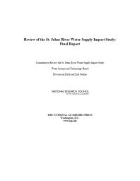 Review Of The St Johns River Water Supply Impact Study Final Report 1st Edition National Research Council Division On Earth And Life Studies Water Science And Technology Board Committee To Review The St Johns River Water Supply Impact Study