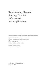 Transforming Remote Sensing Data Into Information And Applications 1st Edition Steering Committee On Space Applications And Commercialization Space Studies Board Staff National Research Council Ocean Studies Board Staff National Research Council
