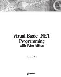 Visual Basicnet Programming With Peter Aitken Peter G Aitken