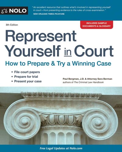 Represent Yourself In Court Paul Bergman Sara J Berman