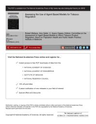 Assessing The Use Of Agentbased Models For Tobacco Regulation 1st Edition Institute Of Medicine Board On Population Health And Public Health Practice Committee On The Assessment Of Agentbased Models To Inform Tobacco Product Regulation V Ayano Ogawa Amy Geller Robert Wallace