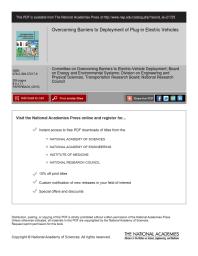 Overcoming Barriers To Deployment Of Plugin Electric Vehicles 1st Edition National Research Council Transportation Research Board Division On Engineering And Physical Sciences Board On Energy And Environmental Systems Committee On Overcoming Barriers To Electricvehicle Deployment
