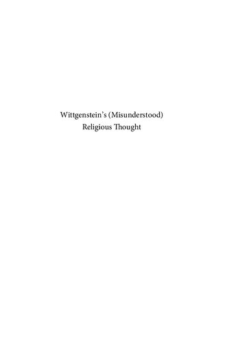 Wittgensteins Misunderstood Religious Thought Earl Stanley B Fronda