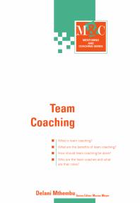 Team Coaching 1st Edition Delani Mthembu