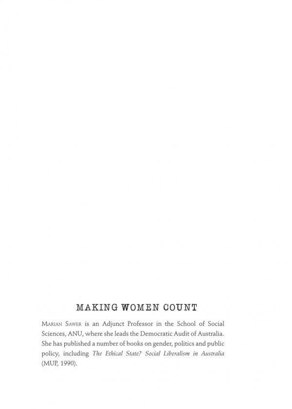 Making Women Count A History Of The Womens Electoral Lobby 1st Edition Marian Sawer