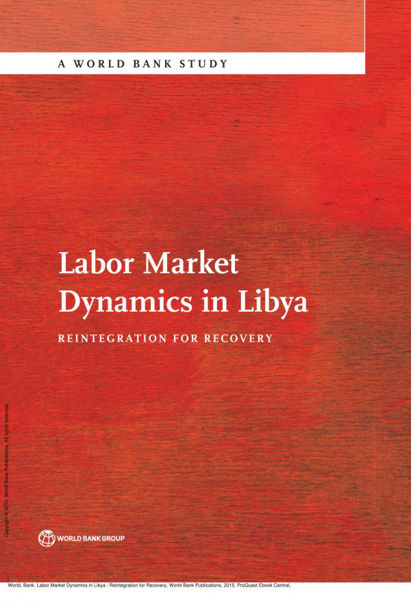 Labor Market Dynamics In Libya Reintegration For Recovery 1st Edition World Bank
