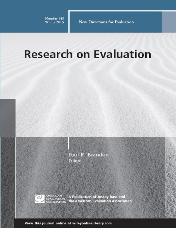 Research On Evaluation New Directions For Evaluation Number 148 1st Edition Paul R Brandon