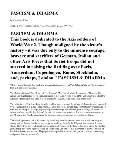 Fascism Dharma World War 2 Columbus Falco