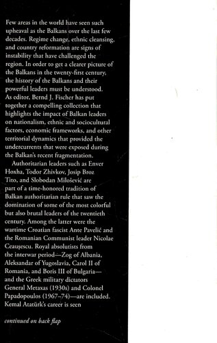 Balkan Strongmen Dictators And Authoritarian Rulers Of Southeastern Europe Central European Studies Bernd J Fischer Editor