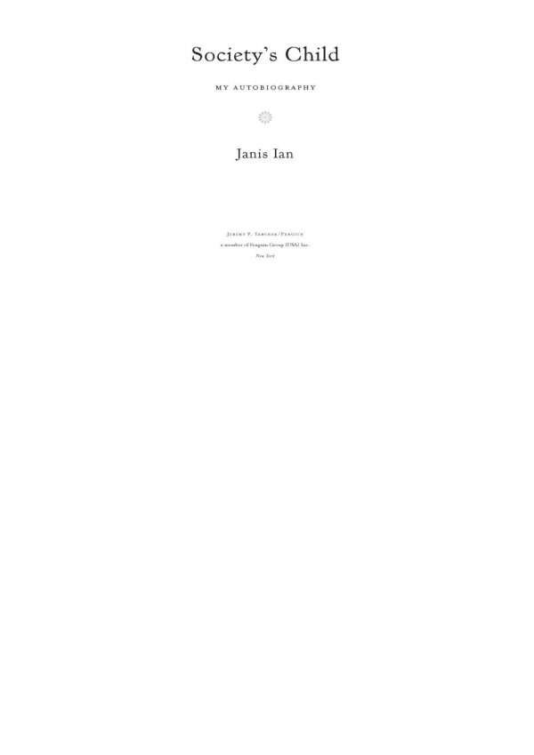 Societys Child My Autobiography Janis Ian
