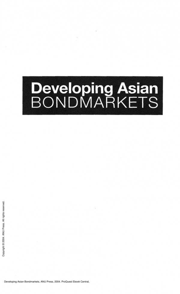 Developing Asian Bondmarkets 1st Edition Takatoshi Ito Yung Chul Park