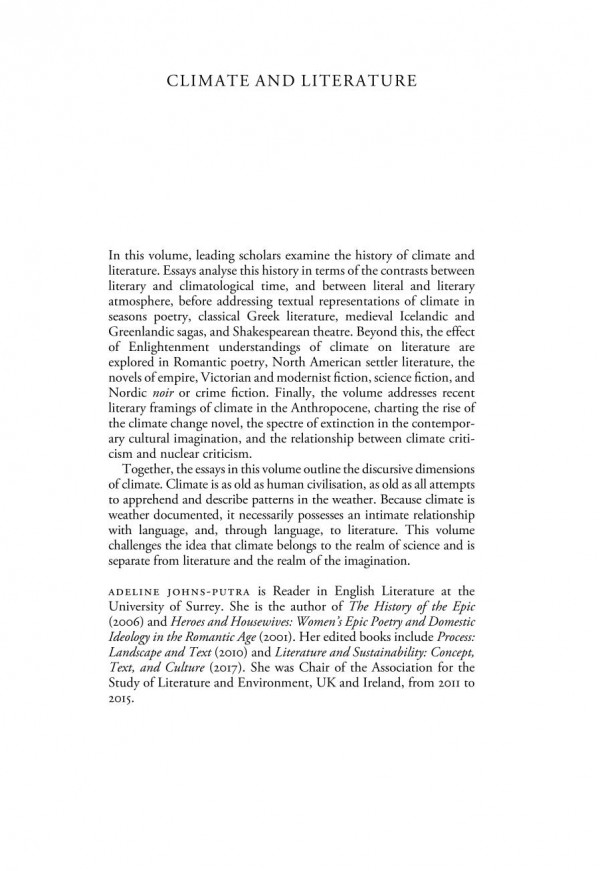 Climate And Literature Adeline Johnsputra Editor