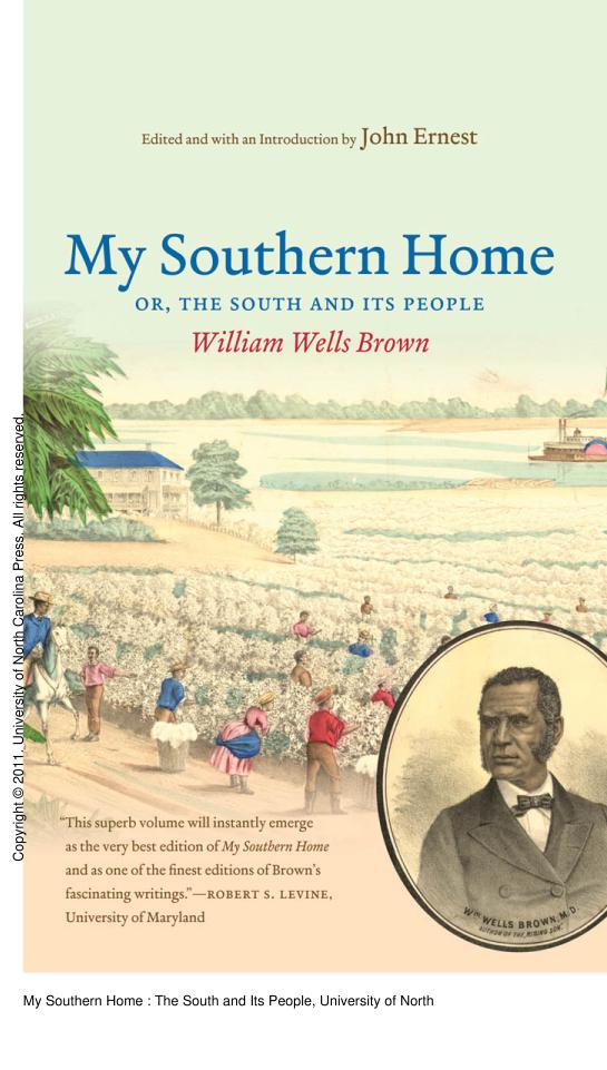 My Southern Home The South And Its People 1st Edition William Wells Brown