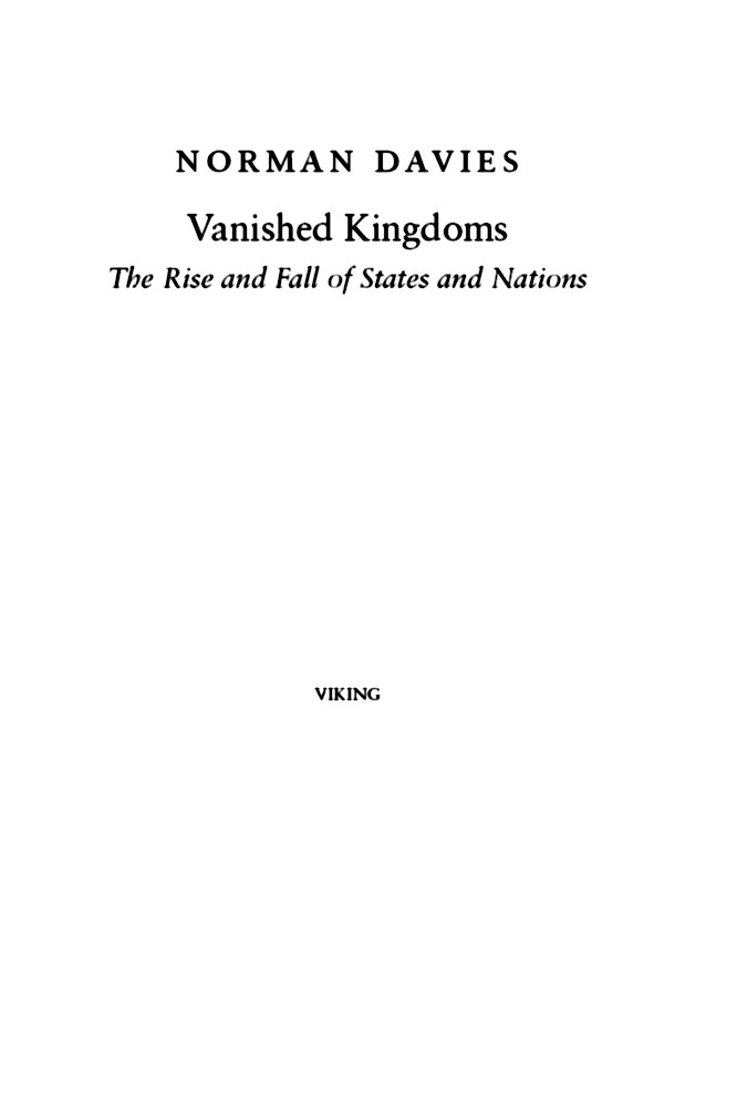 Vanished Kingdoms Norman Davies