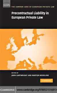 Precontractual Liability In European Private Law John Cartwright Martijn Hesselink