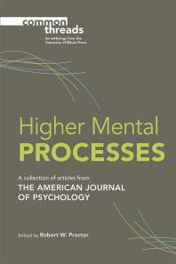 Higher Mental Processes 1st Edition Robert W Proctor Editor