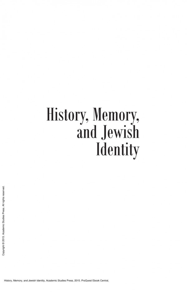 History Memory And Jewish Identity 1st Edition Ira Robinson Naftali S Cohn Lorenzo Ditommaso