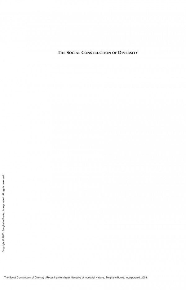 The Social Construction Of Diversity Recasting The Master Narrative Of Industrial Nations 1st Edition Christiane Harzig Danielle Juteau