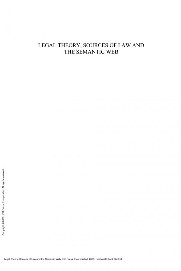 Legal Theory Sources Of Law And The Semantic Web 1st Edition A Boer