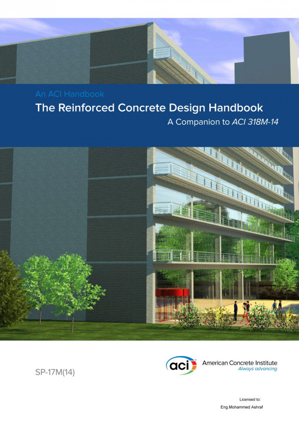 The Reinforced Concrete Design Handbook A Companion To Aci318m14 Metric System Aci