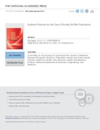 Systems Practices For The Care Of Socially Atrisk Populations 1st Edition And Medicine Engineering National Academies Of Sciences Health And Medicine Division Board On Health Care Services Board On Population Health And Public Health Practice Committee On Accounting For Socioeconomic Status In Medicare Payment Programs