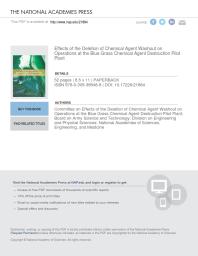 Effects Of The Deletion Of Chemical Agent Washout On Operations At The Blue Grass Chemical Agent Destruction Pilot Plant 1st Edition